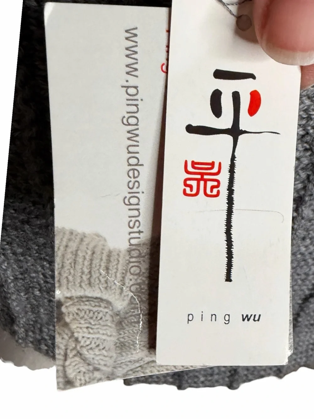 Project Runway’s Ping Wu Lightweight Gray Hand Knit Scarf Wrap